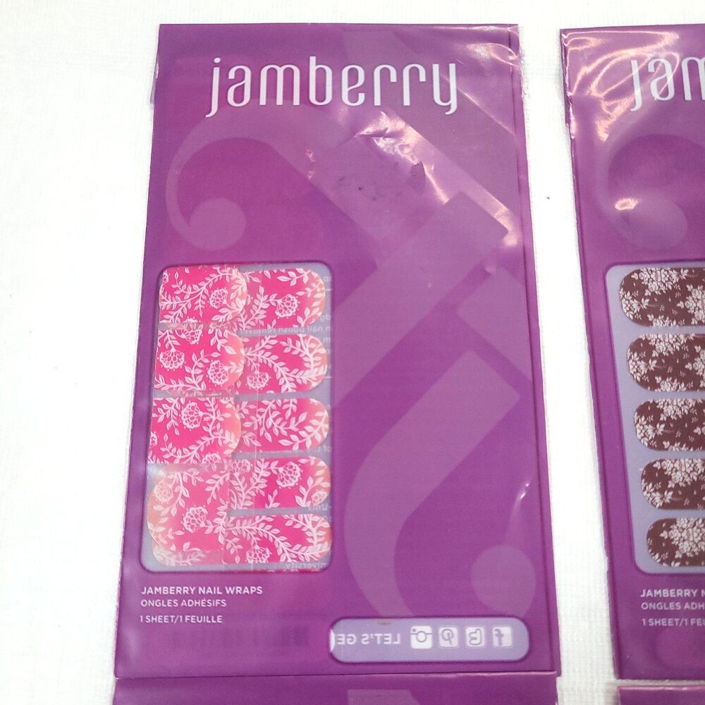Jamberry Nail‎ Wrap Lot 4 New Ombre Florals Vines - Picture 3 of 6